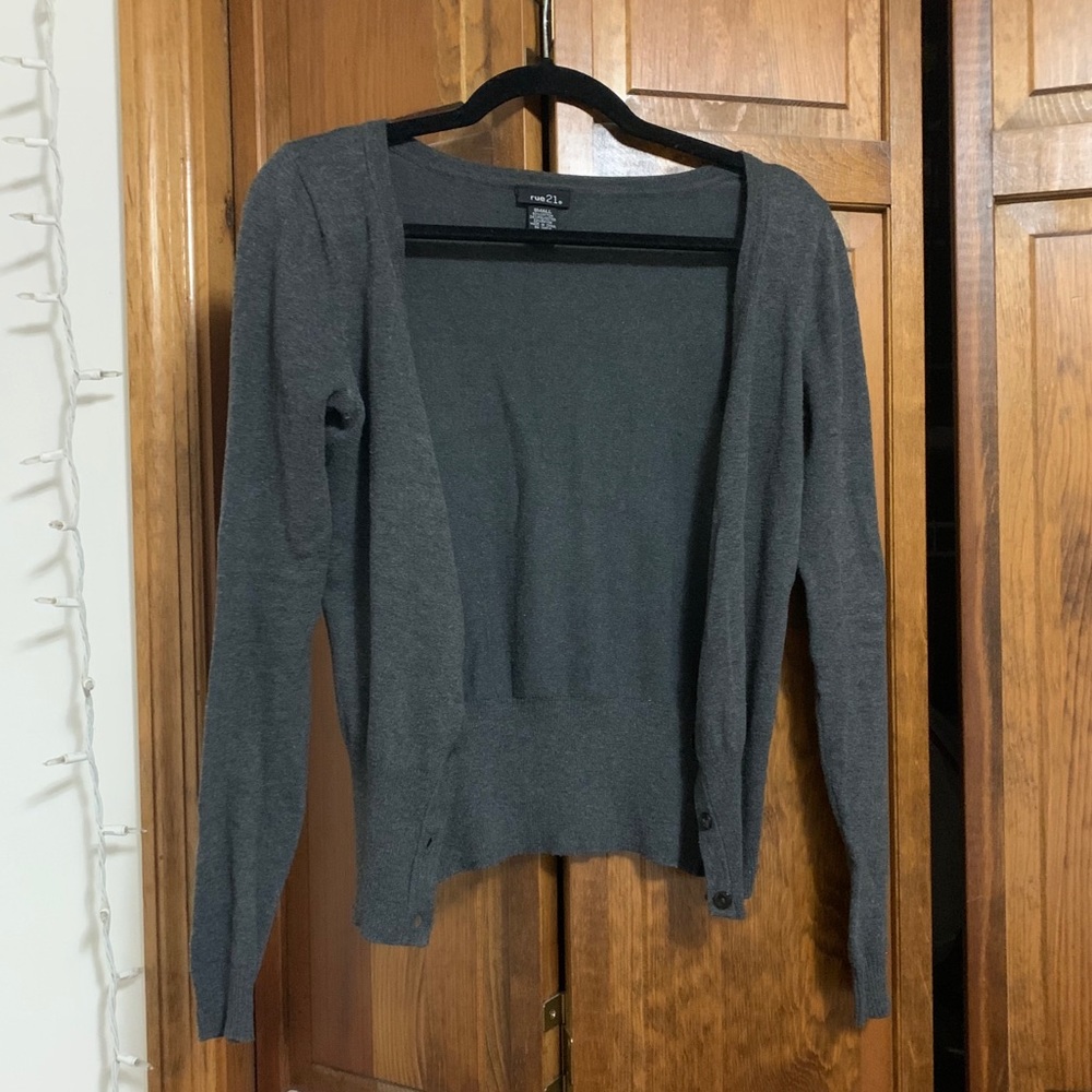 Gray cardigan